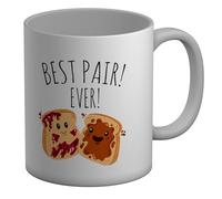 Shopagift Peanut Butter and Jelly Mug Best Pair Ever Funny White 11oz Large Ceramic Cup