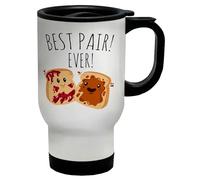 Shopagift Peanut Butter and Jelly Travel Mug Best Pair Ever Funny Stainless Steel 14oz Cup