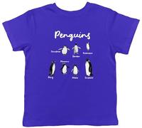 Shopagift Penguins of The World Kids T-Shirt National Penguin Day Childrens Tee Boys Girls Blue