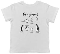 Shopagift Penguins of The World Kids T-Shirt National Penguin Day Childrens Tee Boys Girls White