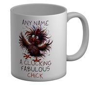 Shopagift Personalised A Clucking Fabulous Chick Funny Joke Mug White 11oz Large Ceramic Cup
