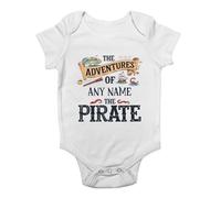 Shopagift Personalised Adventures of Any Name The Pirate Baby Grow Vest Bodysuit Boys Girls