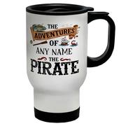Shopagift Personalised Adventures of Any Name The Pirate Travel Mug Stainless Steel 14oz Cup