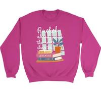 Shopagift Personalised Already On the Next Chapter Books Sweatshirt Unisex Jumper Pink