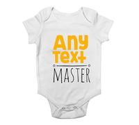 Shopagift Personalised Any Custom Text Master Baby Grow Vest Joke Funny Bodysuit Boys Girls