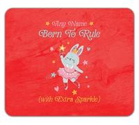Shopagift Personalised Any Name Born to Rule Bunny Princess Mouse Mat Pad 24cm x 19cm