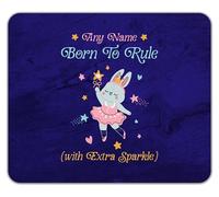 Shopagift Personalised Any Name Born to Rule Bunny Princess Mouse Mat Pad 24cm x 19cm