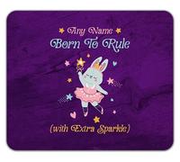 Shopagift Personalised Any Name Born to Rule Bunny Princess Mouse Mat Pad 24cm x 19cm