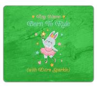 Shopagift Personalised Any Name Born to Rule Bunny Princess Mouse Mat Pad 24cm x 19cm