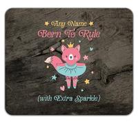 Shopagift Personalised Any Name Born to Rule Fox Princess Mouse Mat Pad 24cm x 19cm