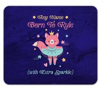 Shopagift Personalised Any Name Born to Rule Fox Princess Mouse Mat Pad 24cm x 19cm