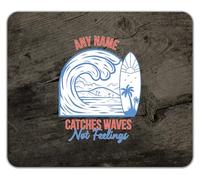 Shopagift Personalised Any Name Catches Waves Not Feelings Mouse Mat Pad 24cm x 19cm