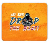 Shopagift Personalised Any Name Drop the Beat DJ Deejay Decks Mouse Mat Pad 24cm x 19cm