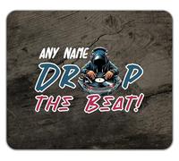 Shopagift Personalised Any Name Drop the Beat DJ Deejay Decks Mouse Mat Pad 24cm x 19cm
