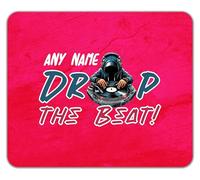 Shopagift Personalised Any Name Drop the Beat DJ Deejay Decks Mouse Mat Pad 24cm x 19cm
