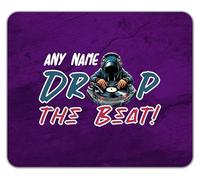 Shopagift Personalised Any Name Drop the Beat DJ Deejay Decks Mouse Mat Pad 24cm x 19cm