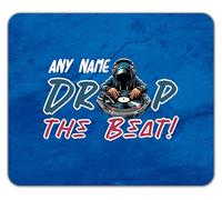 Shopagift Personalised Any Name Drop the Beat DJ Deejay Decks Mouse Mat Pad 24cm x 19cm