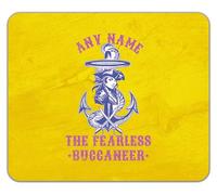 Shopagift Personalised Any Name Fearless Buccaneer Pirate Mouse Mat Pad 24cm x 19cm