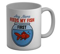 Shopagift Personalised Any Name Feeds My Fish First Mug White 11oz Large Ceramic Cup