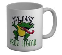 Shopagift Personalised Any Name Frog Legend Mug White 11oz Large Ceramic Cup