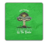 Shopagift Personalised Any Name Guardian of the Realm 2 Pack Coasters - 9cm x 9cm