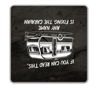 Shopagift Personalised Any Name is Fixing the Caravan Funny 2 Pack Coasters - 9cm x 9cm