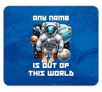 Shopagift Personalised Any Name is Out of this World Space Mouse Mat Pad 24cm x 19cm