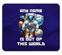 Shopagift Personalised Any Name is Out of this World Space Mouse Mat Pad 24cm x 19cm