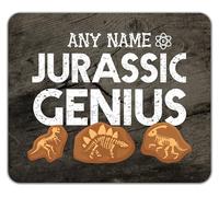 Shopagift Personalised Any Name Jurassic Genius Dinosaurs Mouse Mat Pad 24cm x 19cm