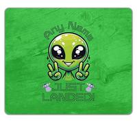 Shopagift Personalised Any Name Just Landed Funny Alien UFO Mouse Mat Pad 24cm x 19cm
