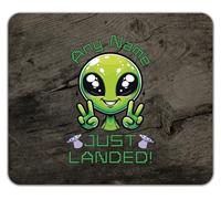 Shopagift Personalised Any Name Just Landed Funny Alien UFO Mouse Mat Pad 24cm x 19cm