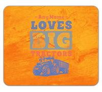 Shopagift Personalised Any Name Loves Big Tractors Farming Mouse Mat Pad 24cm x 19cm