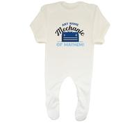 Shopagift Personalised Any Name Mechanic of Mayhem Funny Baby Romper Boys Girls
