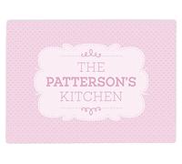 Shopagift Personalised Any Name Pink Kitchen Glass Large Worktop Saver 39cm x 28cm