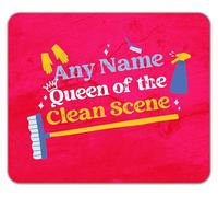 Shopagift Personalised Any Name Queen of the Clean Scene Mouse Mat Pad 24cm x 19cm