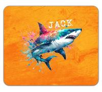 Shopagift Personalised Any Name Shark Sea Ocean Fish Mouse Mat Pad 24cm x 19cm