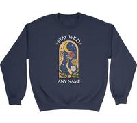 Shopagift Personalised Any Name Stay Wild Floral Moon Kids Sweatshirt Jumper Boys Girls
