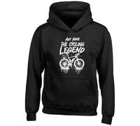 Shopagift Personalised Any Name the Cycling Legend Bicycle Kids Hoodie Hoody Hooded Top Boys Girls Black