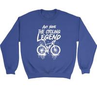 Shopagift Personalised Any Name the Cycling Legend Bicycle Kids Sweatshirt Jumper Boys Girls Blue