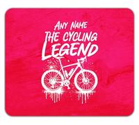 Shopagift Personalised Any Name the Cycling Legend Bicycle Mouse Mat Pad 24cm x 19cm