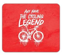 Shopagift Personalised Any Name the Cycling Legend Bicycle Mouse Mat Pad 24cm x 19cm
