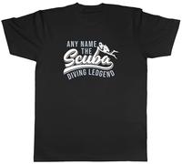 Shopagift Personalised Any Name The Scuba Diving Legend Mens T-Shirt Tee Black
