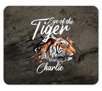 Shopagift Personalised Any Name Tiger Jungle Big Cat Mouse Mat Pad 24cm x 19cm