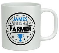 Shopagift Personalised Any Name Worlds Best Farmer White 10oz Novelty Gift Mug Cup