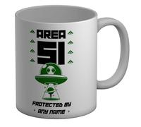 Shopagift Personalised Area 51 Protected by Any Name Age Mug White 11oz Large Ceramic Cup