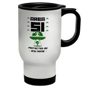 Shopagift Personalised Area 51 Protected by Any Name Age Travel Mug Stainless Steel 14oz Cup