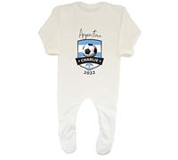 Shopagift Personalised Argentina Football World Cup Shield Baby Grow Romper Suit Gift White