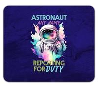 Shopagift Personalised Astronaut Reporting for Duty Space Mouse Mat Pad 24cm x 19cm