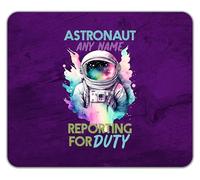 Shopagift Personalised Astronaut Reporting for Duty Space Mouse Mat Pad 24cm x 19cm