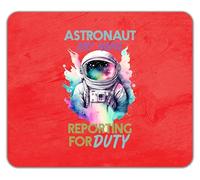 Shopagift Personalised Astronaut Reporting for Duty Space Mouse Mat Pad 24cm x 19cm